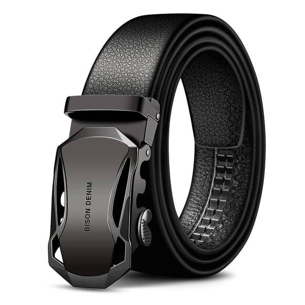 Cinto Masculino Social de Couro Bison Denim Fivela Automática Dean Cintos Contacts Brasil 