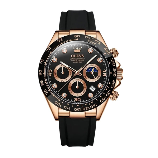 Relógio Masculino com Pulseira de Borracha Siena Ouro Rose Relógio Masculino com Pulseira de Borracha Contacts Brasil 